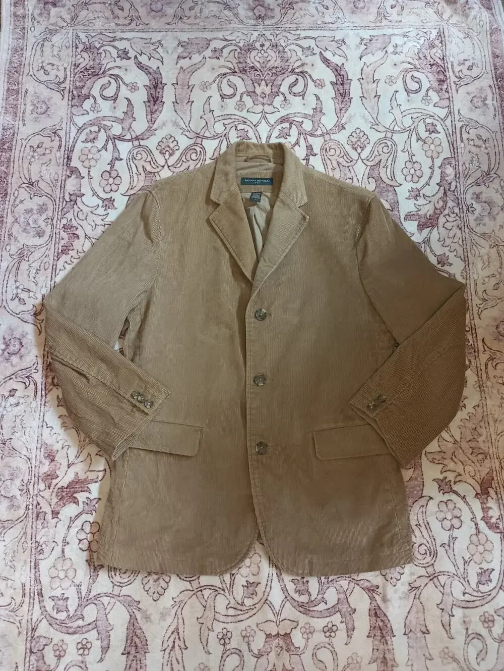 Banana Republic Mens Corduroy Blazer L Tan Academia Old Money Heritage Y2K